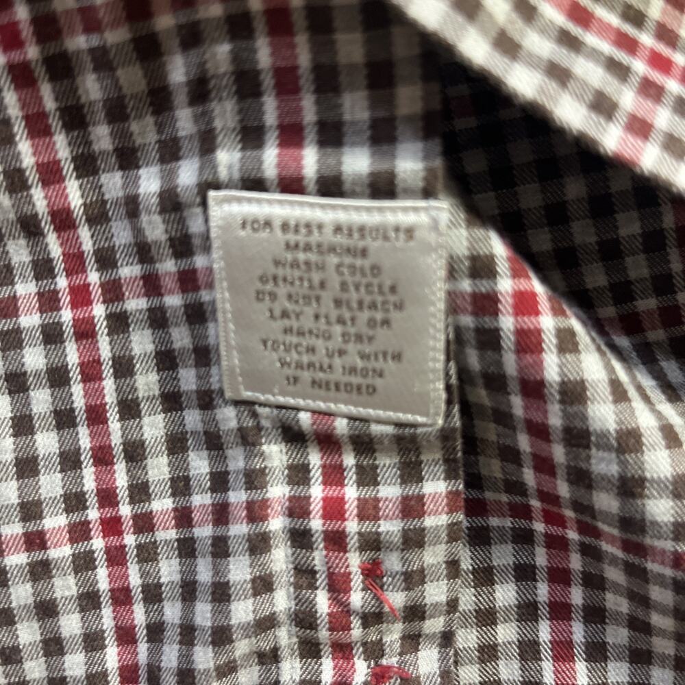 Peter Millar Long Sleeve Gingham Plaid Button‎ Shirt Mens XL Cotton Red Green - Picture 11 of 12